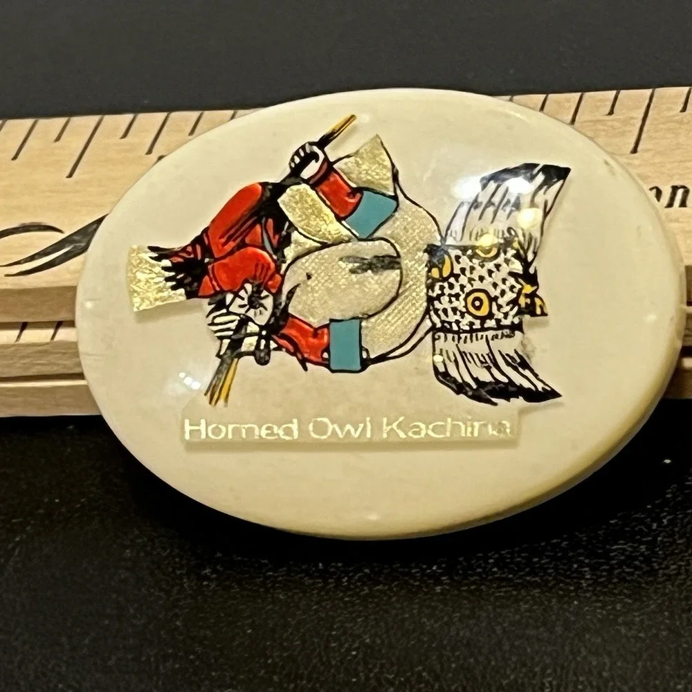 Great Horned Owl Kachina Magnet Native American Souvenir Collectible